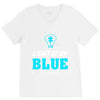 light it up blue autism awareness V-Neck Tee