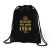 kings are born in 1968 Drawstring Bags