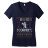 santa scorpio christmas ugly t shirts Women's V-Neck T-Shirt