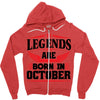 Legends Are Born In October Zipper Hoodie