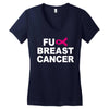 fuck breast cancer Women's V-Neck T-Shirt