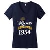 kings are born in 1954 Women's V-Neck T-Shirt