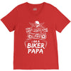 You Cant Scare Me I am Biker Papa V-Neck Tee
