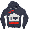 new i love house Zipper Hoodie