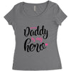 Daddy is my Hero Baby Girl Women's Triblend Scoop T-shirt