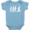 evolution of cricket white silhouette Baby Bodysuit