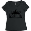 fortnite logo black Women's Triblend Scoop T-shirt