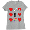 ls lesbian full heart Ladies Fitted T-Shirt