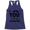 i moustache you to be my valentine Racerback Tank