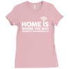 home is where the wifi funny Ladies Fitted T-Shirt