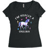 i'm really a unicorn Women's Triblend Scoop T-shirt