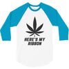 Support Melanoma Cancer Awareness With A Black Cannabis Leaf 3/4 Sleeve Shirt