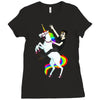 unicorn and human best friends Ladies Fitted T-Shirt