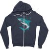 polygon shark Zipper Hoodie