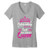 Celebrating With the 1st Birthday Queen Women's V-Neck T-Shirt