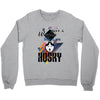 who loves husky Crewneck Sweatshirt