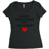 happy valentine day honey Women's Triblend Scoop T-shirt