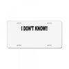 i don't know License Plate