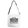 no sleep till preschool Adjustable Strap Totes