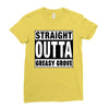 straight outta greasy grove Ladies Fitted T-Shirt