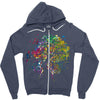 rainbow root Zipper Hoodie