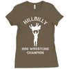 hillbilly hog wrestling champ Ladies Fitted T-Shirt
