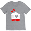 i love house music V-Neck Tee
