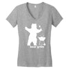 bear grills bbq funny Women's V-Neck T-Shirt