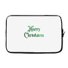 merry christmas green glitter Laptop sleeve