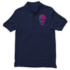 two coloured patterned skull   mens funny Men's Polo Shirt