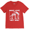 make love not war at at V-Neck Tee