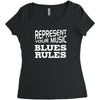 blues rules Women's Triblend Scoop T-shirt
