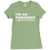 i'm an engineer to save time let's just assume that i'm never wrong Ladies Fitted T-Shirt