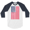 t-rex vintage american flag 3/4 Sleeve Shirt