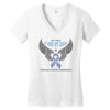 my hero is now my angel stomach cancer awareness Women's V-Neck T-Shirt