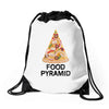 pizza lover's food pyramid Drawstring Bags