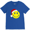 smiley face wears santa hat merry christmas V-Neck Tee