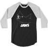 jaws chalk board movie licensed cotton blend adult 3/4 Sleeve Shirt