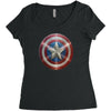 cotton captain america shield distressed, ideal gift or present Women's Triblend Scoop T-shirt