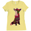 floral fox Ladies Fitted T-Shirt