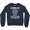 Super November Girl Crewneck Sweatshirt