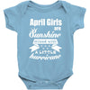 April Girls Are Sunshine Mixed With A Little Hurricane Baby Bodysuit