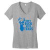 don't buck with texas funny Women's V-Neck T-Shirt