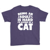 Being an adult is hard I'd rather be a cat Youth Tee