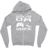 choose your weapon gamer finny retro Zipper Hoodie