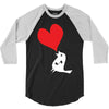 bird love heart animal graph note music party pop art gift 3/4 Sleeve Shirt