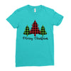 lumberjack tree merry christmas Ladies Fitted T-Shirt