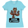 groot grow strong galaxy gym fitness mashup Ladies Fitted T-Shirt