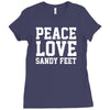 peace. love. sandy feet. Ladies Fitted T-Shirt