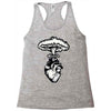 heart and nuclear explosion Racerback Tank